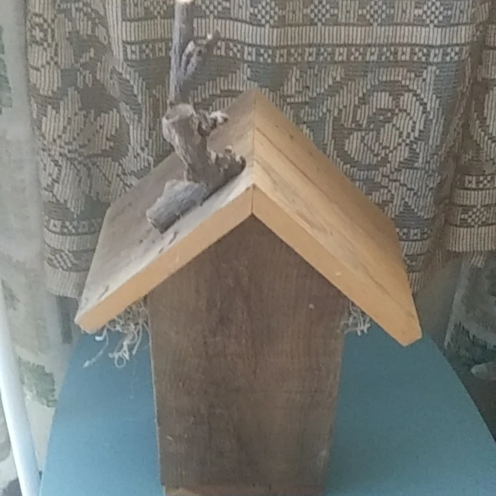 Primitive Handmade Coca Cola Themed Wood Birhouse